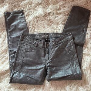 Armani Exchange Metallic Silver Jeans Size 10